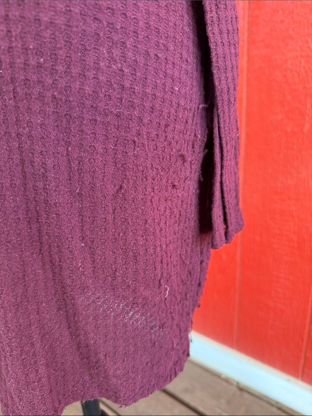 Cold-Shoulder Zip-Front Ribbed Dress - Wine - Picture 4 of 4